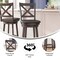 Merrick Lane Sora 30" Classic Wooden Crossback Swivel Bar Height Pub Stool with Upholstered Padded Seat and Integrated Footrest